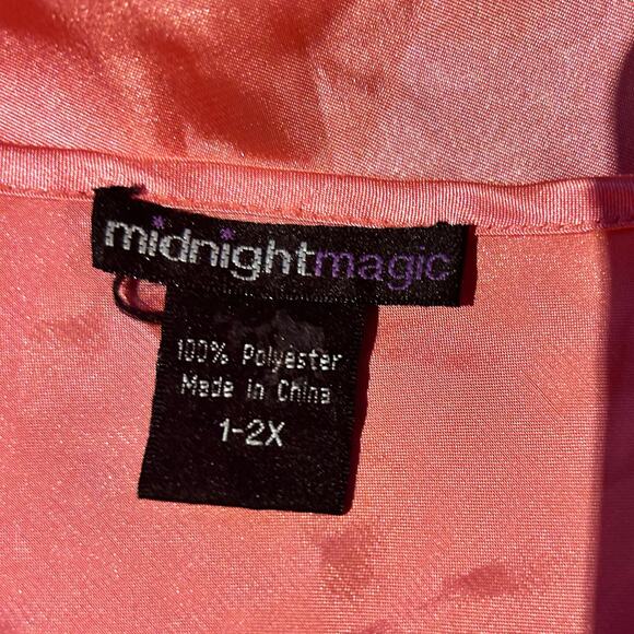 Baby Doll Cami Top Pink Satin Lace Fairy Coquette Y2K Midnight Magic SZ 1-2X - Picture 8 of 8